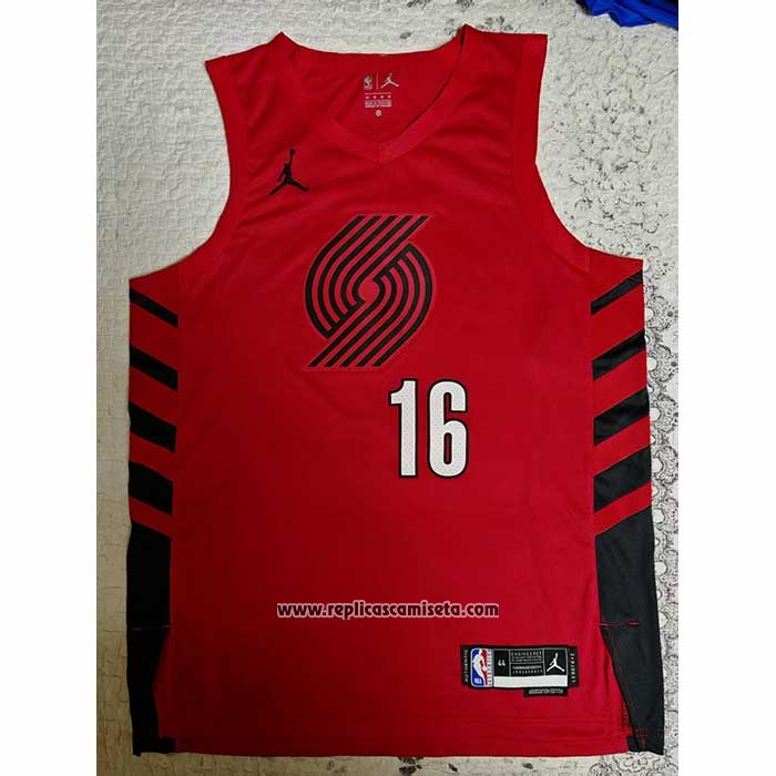 Camiseta Portland Trail Blazers Hansen Yang NO 16 Statement 2024-25 Rojo